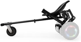 Jetson JetKart 2.0 Universal Hoverboard Attachment, 6" Tire, Bucket Seat, Adjustable Footrest Accommodates Most Heights, Ages 12+, Black, JKAR20-BK