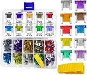 MuHize Low Profile Mini Fuses - Upgraded Truck LP-Mini Fuse Assorted Kit (2 3 5 7.5 10 15 20 25 30 35 AMP) with Puller Tool, Car Boat Truck SUV Automotive RV Fuses Replacement