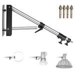 Neewer Wall Mounting Triangle Boom Arm for Photography Strobe Light, Monolight, Softbox, Umbrella, Reflector and Ring Light, Support 180 Degree Rotation, Max Length 4 Feet/125cm (Silver)