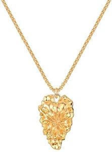 BENEIGE Gold Necklace for Women 14K Gold Plated Flower Charm Necklace Gold Rolo Chain Necklace Handmade Hypoallergenic Jeweley