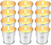 Hausware Citronella Candles Outdoor Indoor - 2.5 oz Scented Candles Set 12 Pack Natural Soy Wax citronella Candles for Garden Patio Yard Home Balcony Camping Backyard