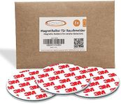 ECENCE 3pcs Magnetic Smoke Detector Mount Magnetic Adhesive Pads For Smoke Alarms Ø 70mm - Fast & Safe Mounting - No Drilling Or Screws - Fire Protection - Installation Tool