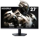 KOORUI 27 Inch Gaming Monitor QHD (2560 x 1440), 170 Hz, IPS, 1ms, DCI-P3 90% Color Gamut, Adaptive Sync, (HDMI, DisplayPort) Black GN07