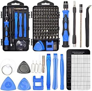 precision screwdriver set,FomaTrade 124 in 1 Professional Screwdriver Set, Multi-function Magnetic Repair Computer Tool Kit Compatible with iPhone/Ipad/Android/Laptop/PC etc (Blue)