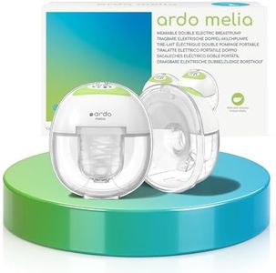 Ardo MELIA DOUBLE Milchpumpe elektrisch freihändig, Leistung wie eine Klinikpumpe, mit 15 Vakuum-Levels, tragbare handsfree BH-Doppelmilchpumpe zum Stillen, kabellos & leise, Muttermilch-Brustpumpe