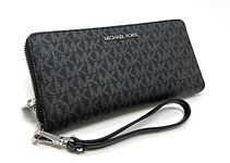 Michael Kors Contiental Wallet, Signature Mk Black, Large