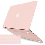 iBenzer Compatible with MacBook Air 11 Inch Case Model A1370 A1465, Soft Touch Plastic Hard Shell Case Bundle with Keyboard Cover for Mac Air 11, Sakura Pink, CA-A11-SKPK+1