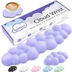 Cloud Wrist Rest Keyboard, Cloud Palm Rest Set with PU Leather Memory Foam, Cute Keyboard Rest for Wrist Support and Arm Rest, Desk Cloud Wrist Pad for PC/Gaming/Hand Cushion/Computer-Purple