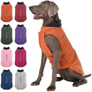 MIGOHI Dog Coat for Cold Weather, Winter Dog Jacket Warm Dog Vest with Reflective Trim and Leash Harness, Windproof Dog Coats Thick Pet Apparel for Small Medium Large Dogs, Orange M