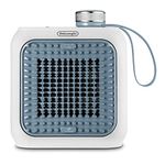 De'Longhi Capsule Desk HFX10B03.LB Mini Ceramic Fan Heater, Quiet, Swivelling Grill, Safety Thermostat, Ideal for Office and Travel, 360 W, Light Blue