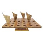 BambooMN 13" x 13" Natural Bamboo Square Food Cone Display Tamaki Stand for Restaurants, Catered Events, Party or Buffets, Holds up to 36 Cones