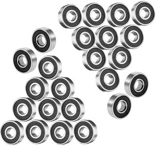 Yeanifeana 24PCS 608-RS Ball Bearing, Double Rubber Sealed Shielded Miniature Deep Groove Bearings for Skateboards, Skates, Scooters & Longboards, High Speed, Low Noise, Durable