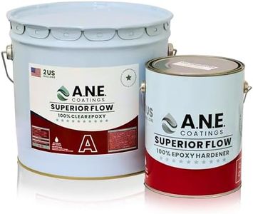 A.N.E Superior Flow, Epoxy Flooring Kit, 3 Gallon – Clear – Self-Leveling Epoxy Garage Floor Coating Kit, High Gloss Concrete Floor Metallic Epoxy, Garage and Basement