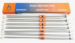 Artonezt Pony Light Weight Single Point Knob Aluminium Knitting Pins/Knitting Needles Combo (Grey, Size No. 6 to 12, Length 25cm)