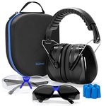 Yewltvep Shooting Ear Protection Earmuffs with Hard Storage Case, Earmuffs for Shooting Range, Gun Gange Hearing Protection with Shooting Glasses, Earplugs, Carrying Case-Hearing Ear Protection Kit