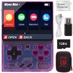 Miyoo Mini Plus Handheld Game Console, 3.5 Inch IPS Retro Video Game Console with 128G TF Card & 12000+ Games, Built-in 3000mAh Battery, Support WiFi (128G, Purple)