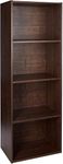 Iris Ohyama, Cabinet with 4 Shelving / Wooden Storage with Shelves / Bookcase / Side Furniture, 40cm wide, Easy Assembly, Design, Office, Living Room, Bedroom - Basic Storage Shelf - CX-4 - Brown