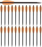 HUNTSPM 6.3" Pistol Crossbow Bolts,Carbon Crossbow Arrows,Mini Crossbow Bolts Arrows for 50-80lbs Pistol Crossbow Precision Target,Great for Practicing Shooting Target,Small Hunting (0range, 12pcs)