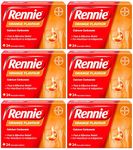 Rennie Orange - Antacids, Heartburn Relief and Indigestion Tablets, Fast and Effective Relief for Acid Reflux - 144 Tablets (6 Pack of 24 Tablets)