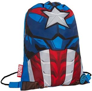 Mochila infantil con cordón para gimnasio, diseño de Capitán América, Blue (Azul) - MNCK13216