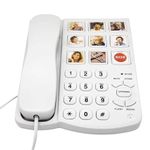 Corded Phones for Seniors Landline Telephone 9 One-Touch Memory Speed Dialing Phone Picture Telephones Desktop Wired Phone Elderly Image Phone for Office, Front Desk, Home, Hotel