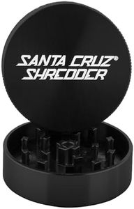 Santa Cruz Shredder Metal Herb Grinder Knurled Top for Stronger Grip 2-Piece 2.2" (Black)