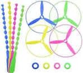 ToyGiftZone Plastic Flying Saucers Spinning Wheel Outdoor Toy- Multi Color (Pack of 20 Pieces)