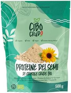 Proteine dei Semi di Girasole in Polvere Biologiche e Crude - 500g. Proteine Bio Vegetali e Vegane Naturalmente Senza Lattosio e Glutine. Organic and Vegan Protein Powder. Fonte di Aminoacidi e Fibre.