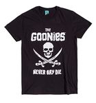 TruffleShuffle The Goonies Never Say Die T Shirt Black | 100% Cotton | Perfect for 80s Movie Fans