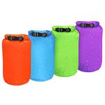 Dry Bags 4Pack Waterproof Dry Sacks Lightweight Floating Bag Drifting Bag Ultimate Dry Sack for Outdoor Hiking Fishing Boating Camping Water Sports Indoor Storage (5L*4)