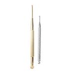 Healifty 2 Pcs Ear and Body Acupuncture Point Probe Stainless Steel Stimulator Acupressure Pen Ear Massage Needle for Relieve Pain Health Care Massager