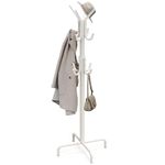 Simple Houseware Standing Coat and Hat Hanger Organizer Rack, 12 Hooks White