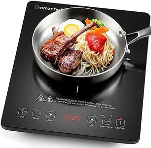 Portable Induction Cooktop AMZCHEF 1800W Induction Stove Burner with Ultra Thin Body, Low Noise Hot Plate Single Electric Cooktops Countertop Stove with 8 Temperature & Power Levels, Timer,Safety Lock