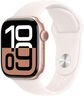 Apple Watch Series 10 GPS 42 mm Smartwatch with Rose Gold Aluminium Case with Light Blush Sport Band - S/M. Fitness Tracker, ECG App, Always-On Retina Display, Water Resistant