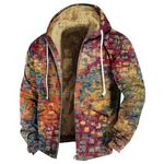 Men Winter Coats Men's Trench & Rain Coats Men Winter Coat Jackets for Men Leather Coat Men Fleece Pullover Men's Western Jackets Mens Winter Jacket with Hood Thermal Jacket for Men(4-Vermilion,Large)