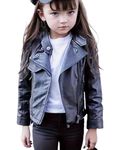 YOONIKK Girl's PU Leather Jacket black