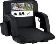 Sportneer Stadium Seats with Backs, Stadium Seat with 2.5" Thick Comfy Cushion 6 Reclining Positions Stadium Seats with Armrest & Cup Holders Bleacher Seat for Sports Baseball Events Camping Concerts