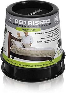 Slipstick CB676 3 Inch Incline Bed Risers for Acid Reflux, Pain, and Breathing Relief (Set of 2 Medical Risers and 2 GorillaPads) Raises/Elevates Head of Bed