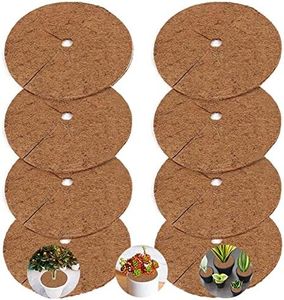 AISHOW 8 Piezas Estera de Coco 20 cm Disco de Fibra de Coco Alfombrilla Antihierbas para Plantas Almohadilla de Invierno para Plantas en Maceta Biodegradable