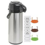 HUBERT® Airpot Coffee Dispenser with Pump Lid 2 1/2 L Stainless Steel Glass-Lined