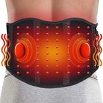 ARRIS Heated Back Massage Wrap, Electric Heating Waist Belt W/Vibration Massager for Lower Back Lumbar Waist Abdominal Stomach Spine Pain Relief - 7.4V Battery Powered Heat Therapy L/XL 5000MAH