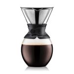 Bodum Pour Over Coffee Maker with Permanent Filter, Black, 1.5 L/51 oz