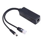 LipiWorld® PoE Splitter Power Over Ethernet Adapter Active 48V to 12V for IP Camera IP Phone POE Devices PoE Switches