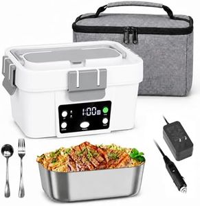 Cordless Heated Lunch Box for Work, 20000mAh Battery Powered Self Heating Food Warmer, 1.6L Portable Heated Lunchbox, Fast Heating, Leakproof, Perfect for Truck Drivers, Construction & Outdoor Use