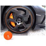 OnWheel Car Universal Alloy Wheel Hub Rim Ring Tyre Guard Edge Protector Beading Sticker Decorative Strip in Orange Color