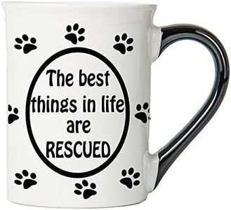 Cottage Creek Dog Mug, Dog Mom Gifts, The Best Things in Life Are Rescued 16oz. Ceramic Dog Lovers Coffee Mug, Dog Dad Gifts, Dog GIfts for Women Men