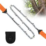 Pocket Chainsaw, 24in/36in Pocket Rope Saw, Folding Chain Hand Saw with Carry Pouch, for Outdoor Survival Camping, Hunting, Hiking, Cutting Wood(24in)