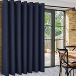 DWCN Blackout Room Divider Curtain Privacy for Patio Sliding Door Shared Office, Energy Saving Thermal Insulated Partition Curtain, (Navy, 1 Panel, W120 x L108)