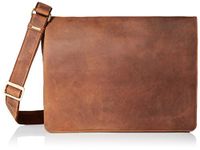 Visconti Visconti Leather Distressed Messenger Bag Harvard Collection, Tan, One Size