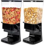 Tokokimo Cereal Dispenser, Cereal Dispenser Countertop, Cereal Containers Storage, Food Dispenser for Grains, Nuts, Candies, Oatmeal, Snacks, Cat Food, Dog Food, Black, 2pc